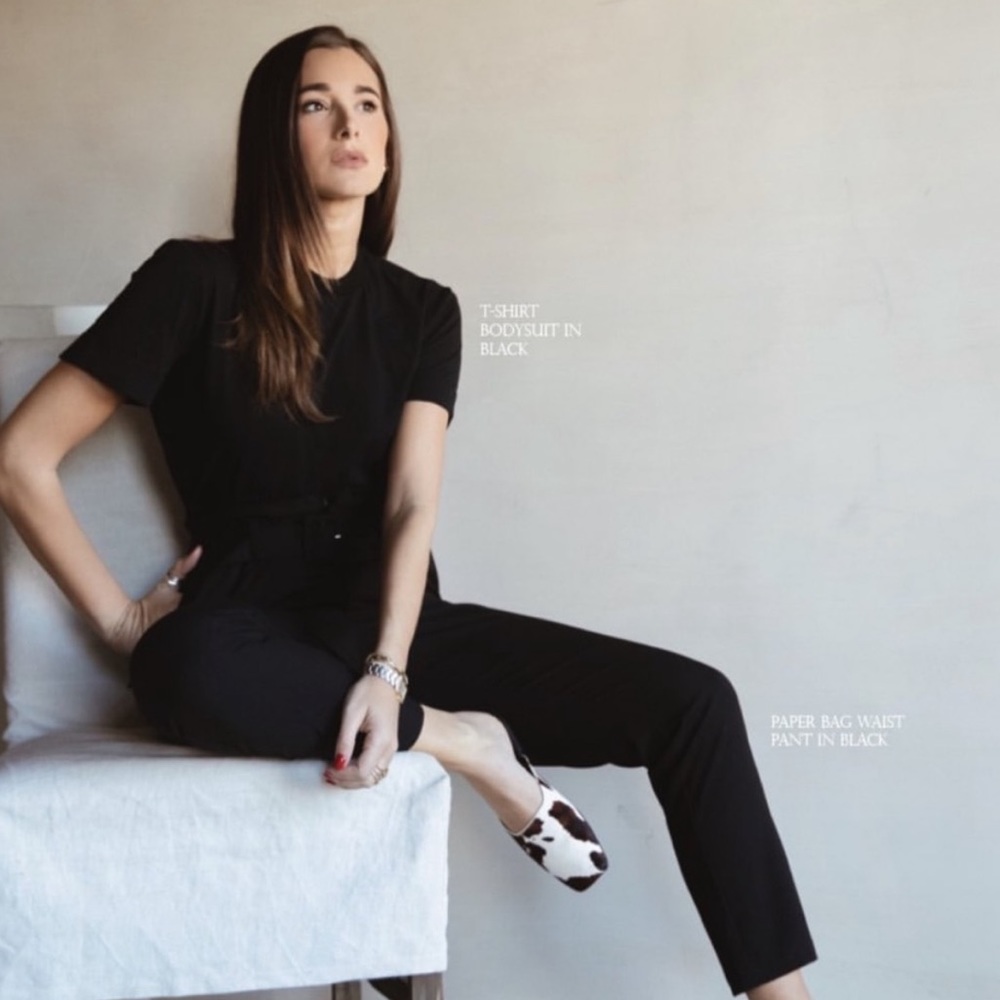 Danielle Bernstein Black T-shirt Bodysuit XS